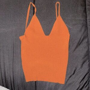SHEIN Rust Ribbed Knit Camisole